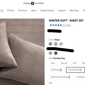 Sleep Number Flex King Winter Soft Sheet with Pillow Cases